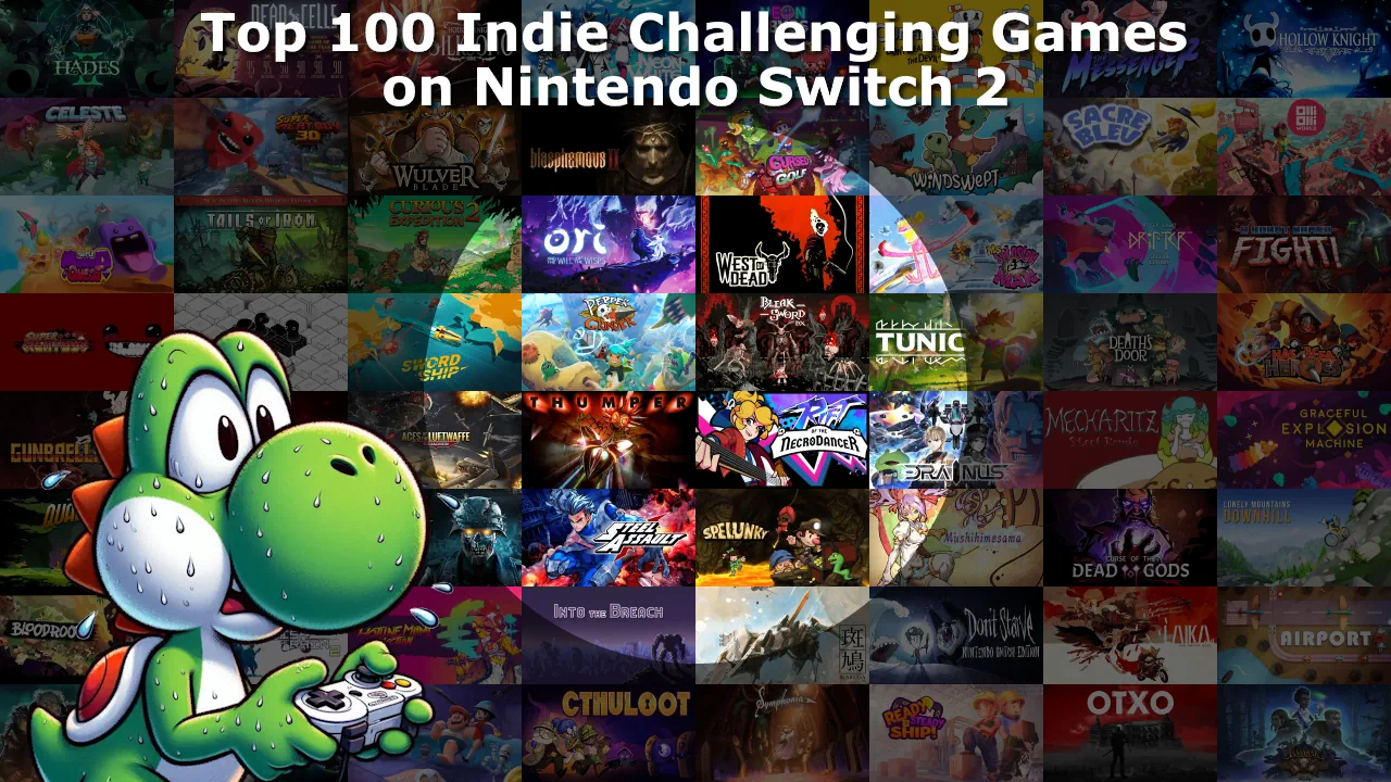 Top 100 / Best Indie Challenging Games on Nintendo Switch and Nintendo Switch 2 Banner