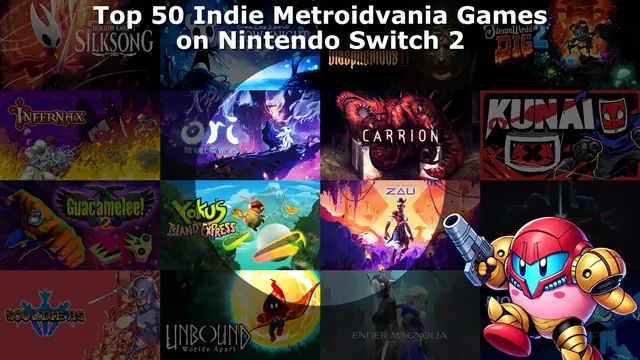 Top 50 / Best Indie Metroidvania Games on Nintendo Switch and Nintendo Switch 2 Banner