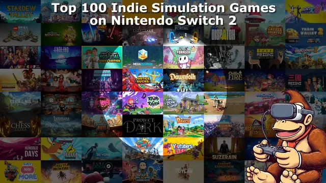 Top 100 / Best Indie Simulation Games on Nintendo Switch and Nintendo Switch 2 Banner